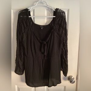 Torrid womans black babydoll blouse SZ 0
